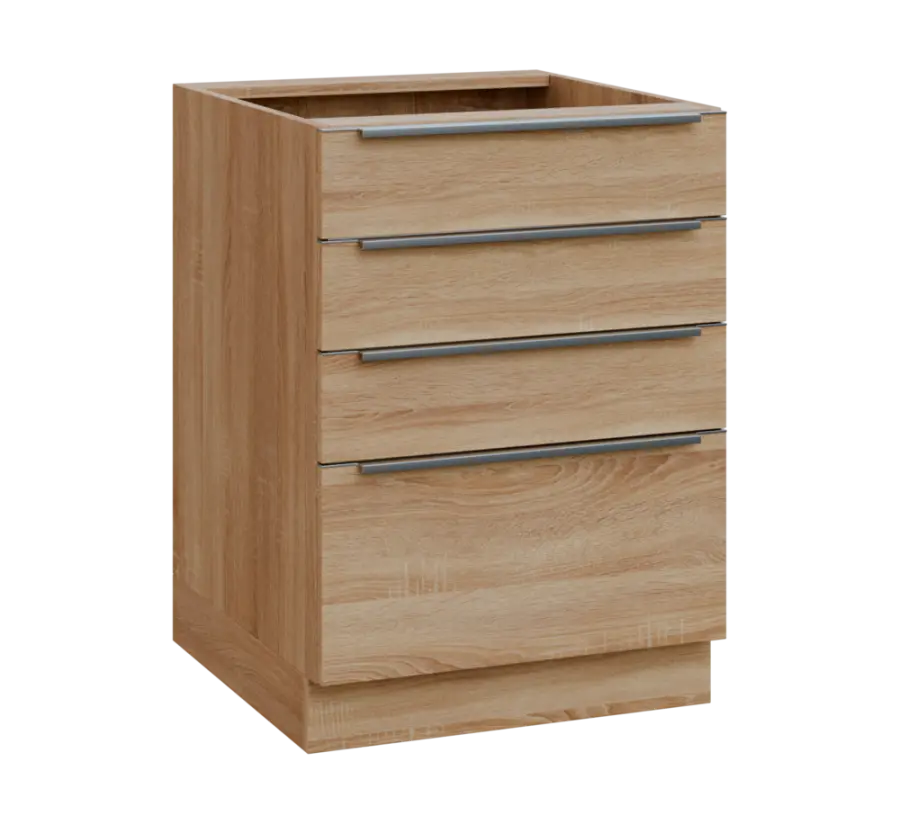 SIS - 6Z41 spodní skříňka, 4-zásuvková, 870x600x600, dub bardolino